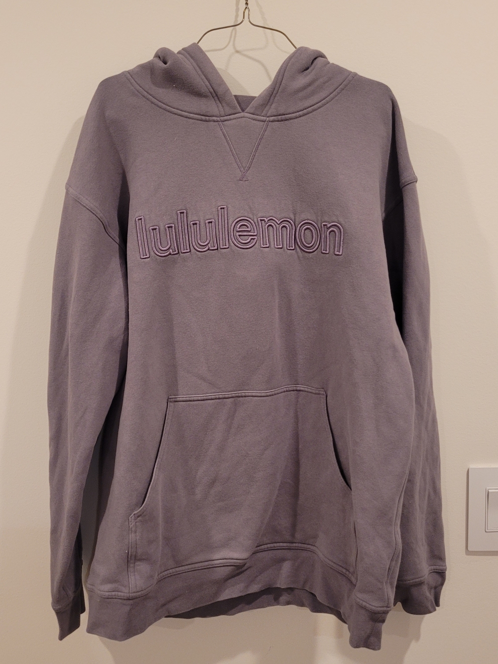 lululemon athletica Lavender Gray Embroidered Logo Hoodie